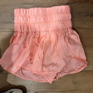 Coral Ruffled Mini shorts